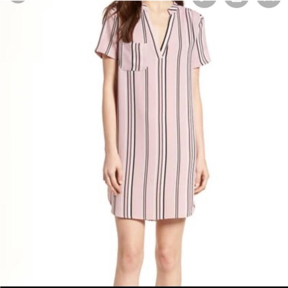 Pink Striped Short Sleeve Dress Lush size medium